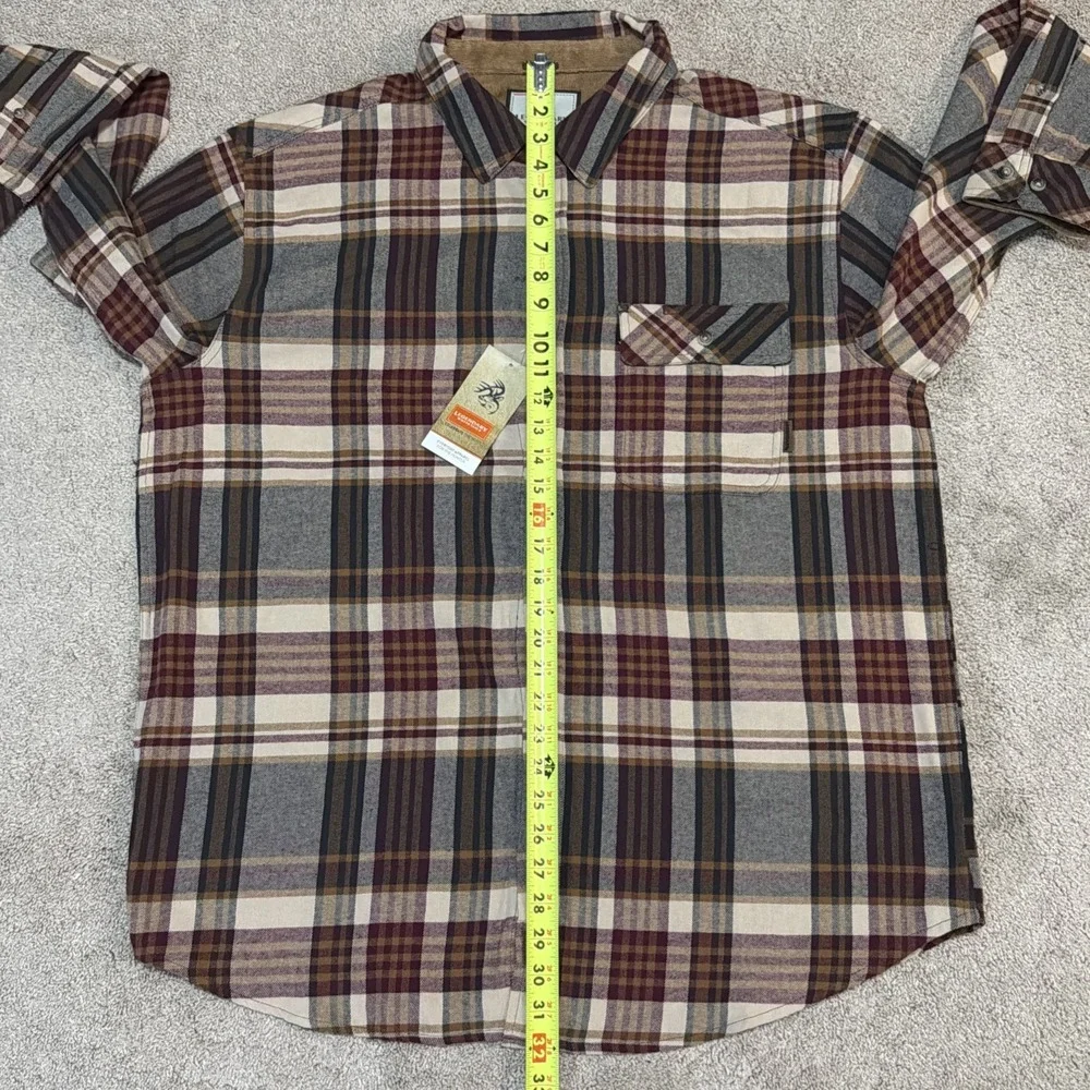 NWT Legendary Whitetails Men's Buck Camp Cedarwood Plaid Flannel Shirt Sz XL